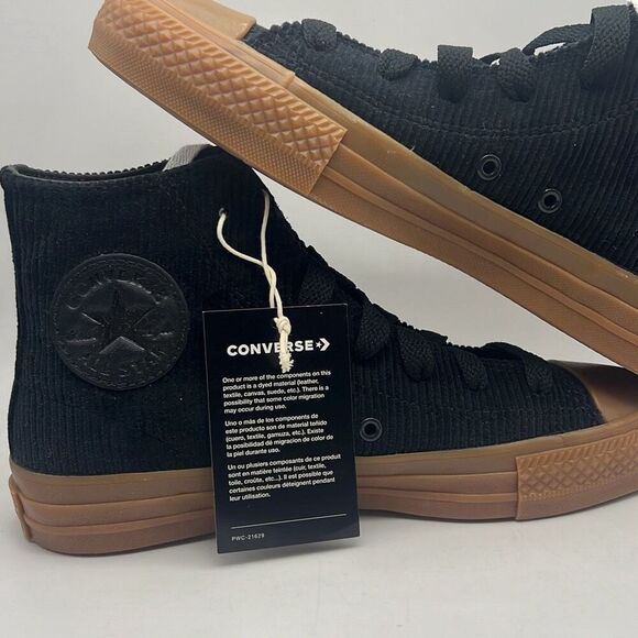 Converse Chuck Taylor All Star Pro Black Corduroy Gum‎ High Top Women 7.5 NWT - Picture 9 of 9